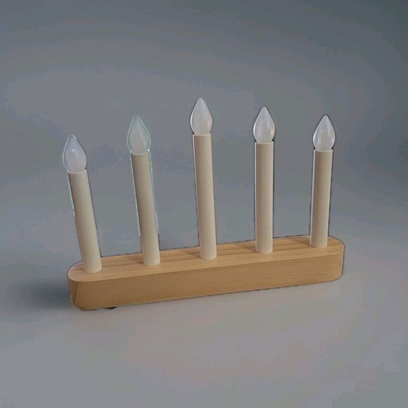 IKEA STRALA Christmas 5 White Candle Lights Wooden Base Battery Operated Lamp - Picture 13 of 13